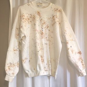 Splattered/spotted Free People crew sweatshirt!